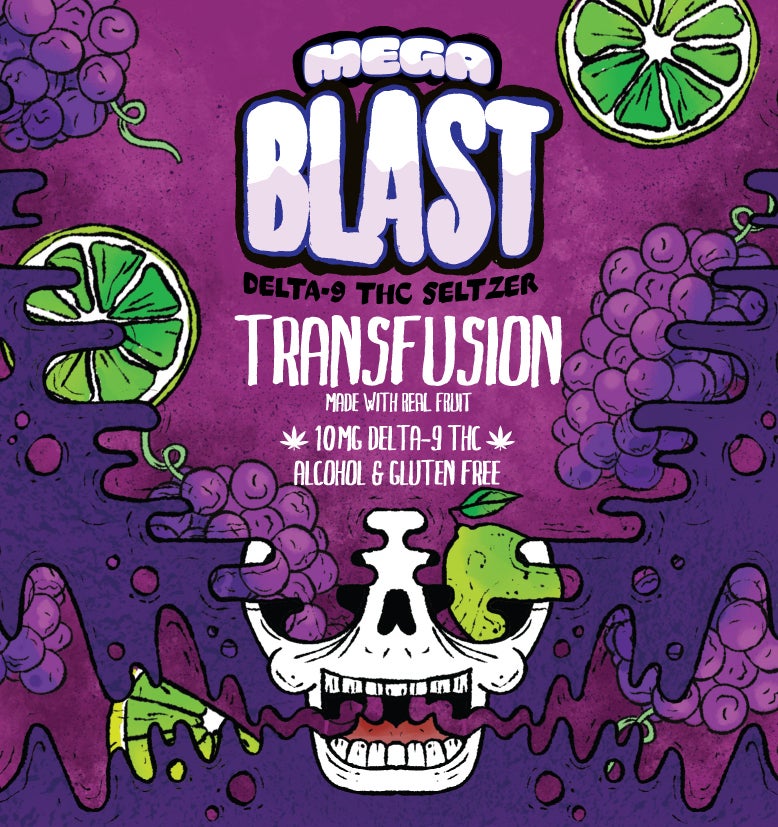 Mega Blast Transfusion Delta 9 THC Seltzer SIngle Can | The